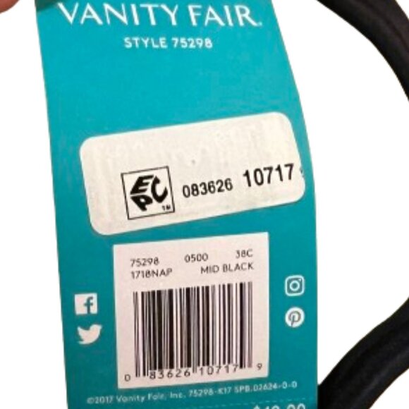 Vanity Fair Black T-Shirt Bra - 38C - Picture 4 of 4